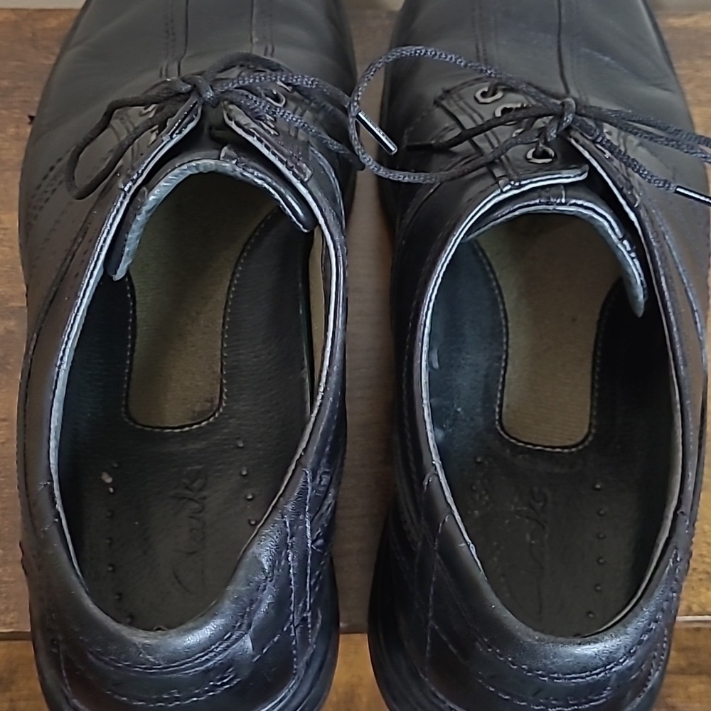 Clarks Black Touareg Leather Lace-Up Oxfords size 10.5 - Picture 7 of 10